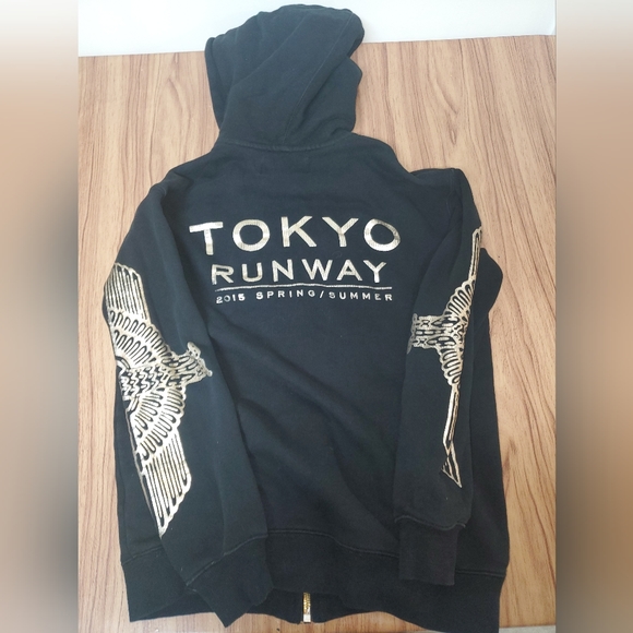 Rare BOY London Gold Wings Black  Hoodie Medium 2015 Tokyo Runway - Picture 9 of 11